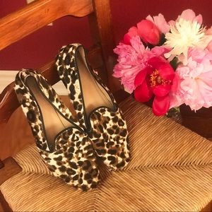 J Crew Cora Leopard Print Loafers Size 10